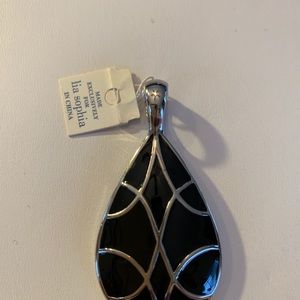 Lia sophia black & silver slide/pendent